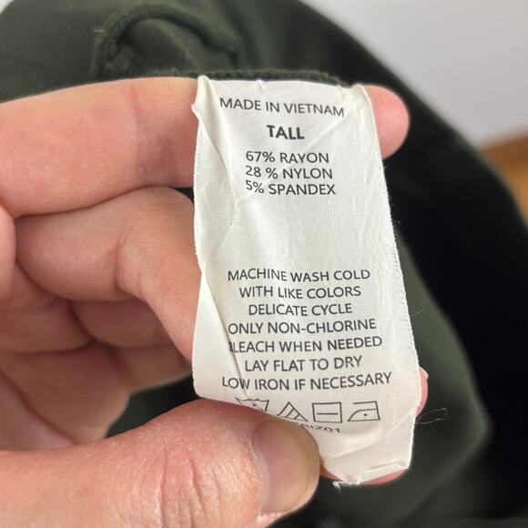 Quince Ultra Stretch Ponte Straight Leg Pant Olive Green Large Tall minimalist - Picture 7 of 8